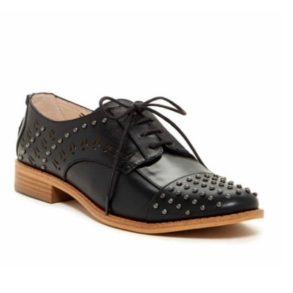 Sam Edelman Shoes - SAM EDELMAN Jayna Oxford Studded Cap Toe Black Shoes